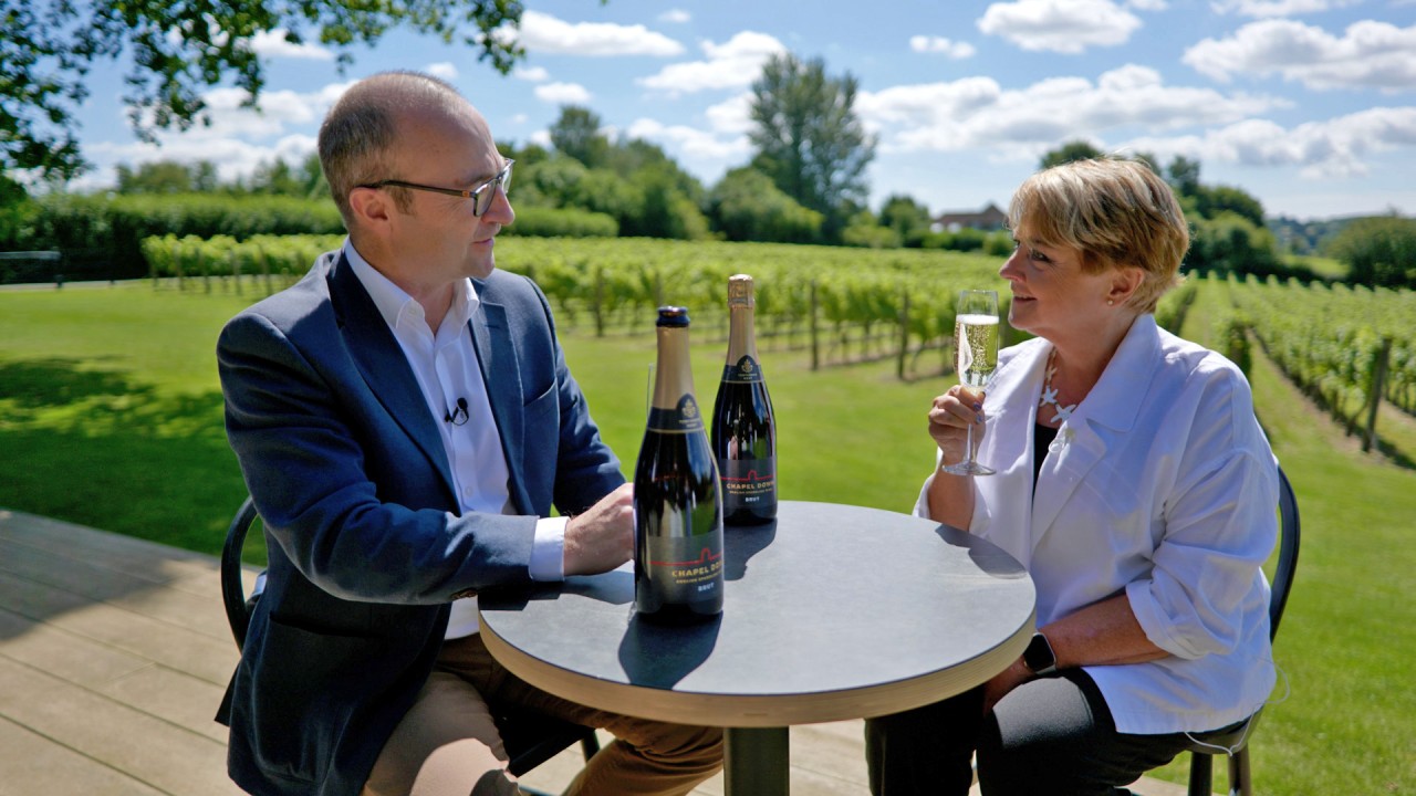Anne Diamond raises a glass to Chapel Down Winery  )